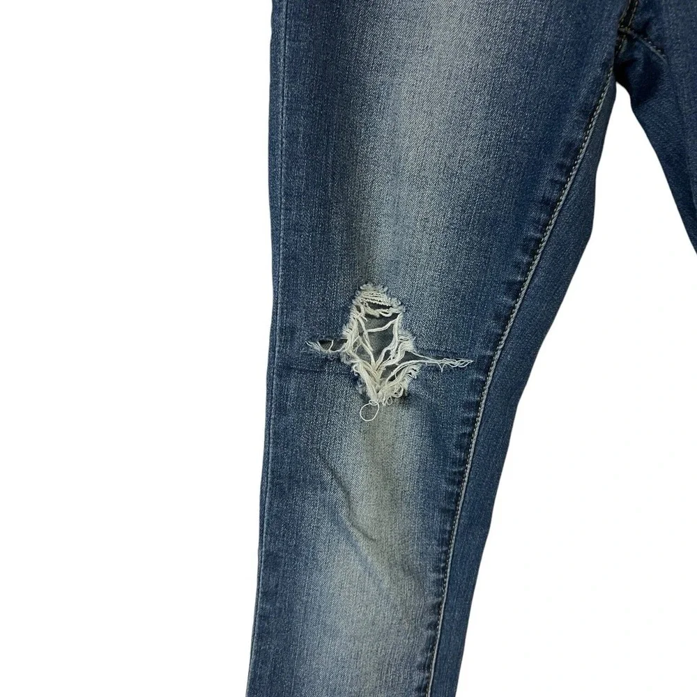 Articles Of‎ Society Jeans 24 Blue Prairie Wash Distressed Fringe Boho Stretch